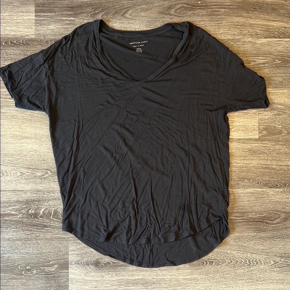 American Eagle Outfitters Gray Relaxed Short Sleeve Tee
